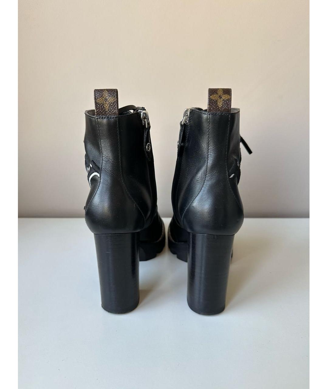 LOUIS VUITTON Черные кожаные ботильоны, фото 4
