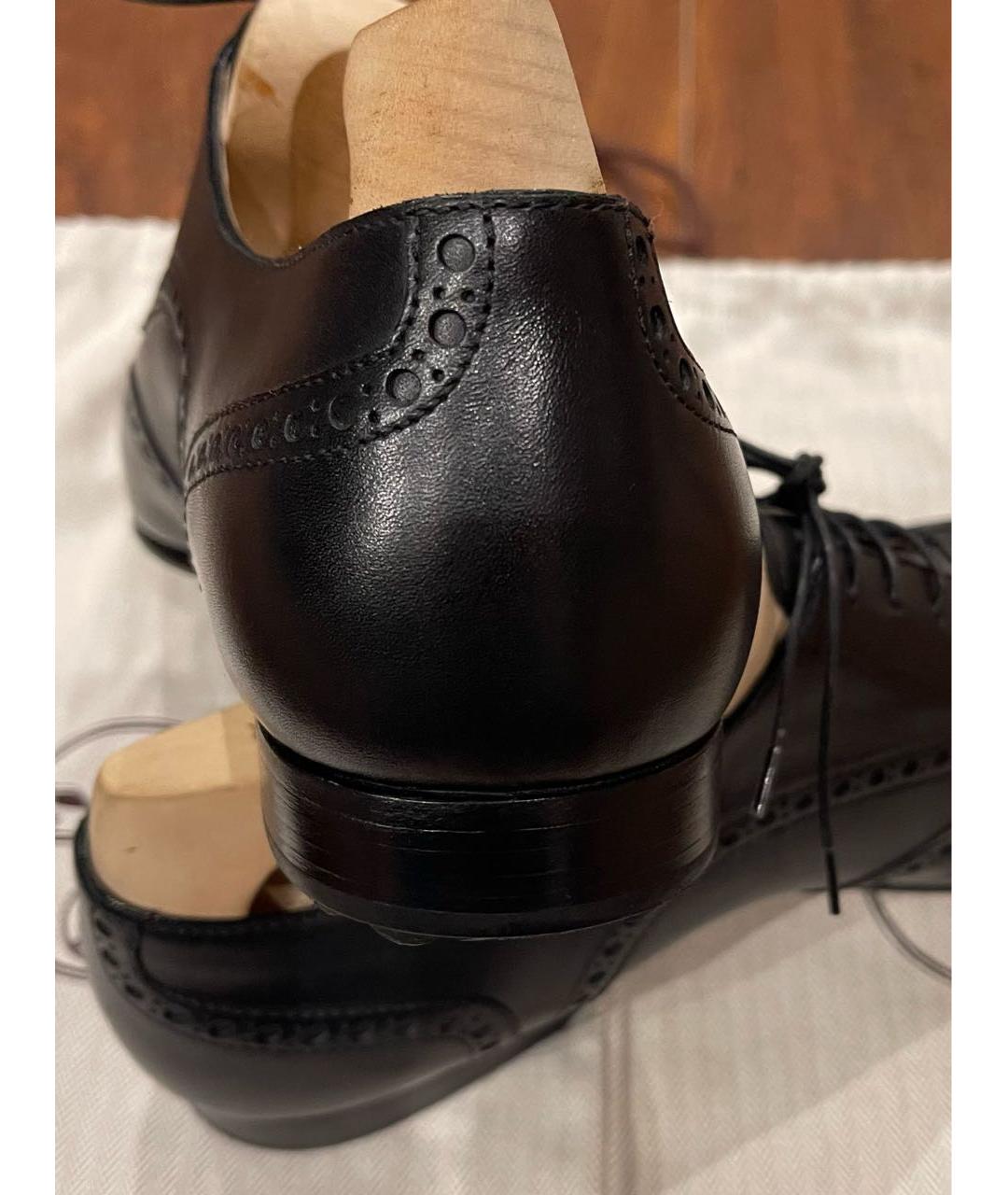 HERMES Черные кожаные туфли, фото 5