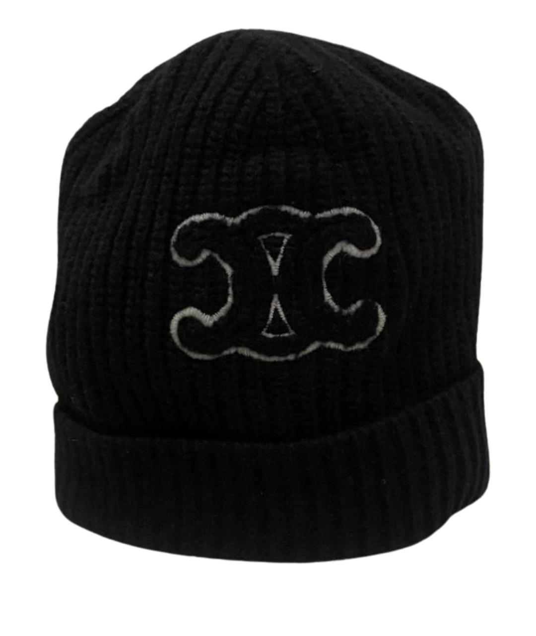 CELINE Черная шерстяная шапка, фото 1