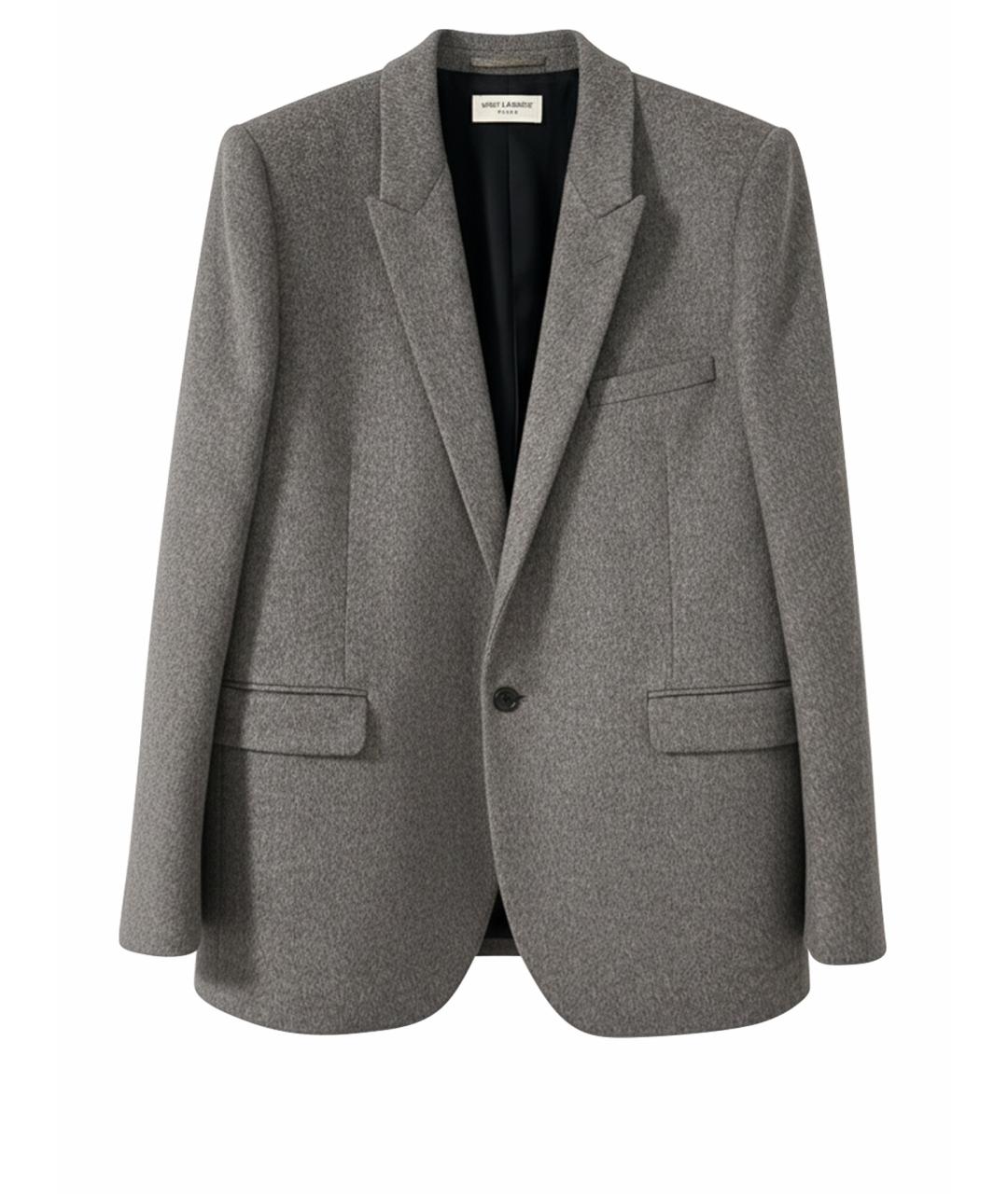 SAINT LAURENT Серый шерстяной жакет/пиджак, фото 1