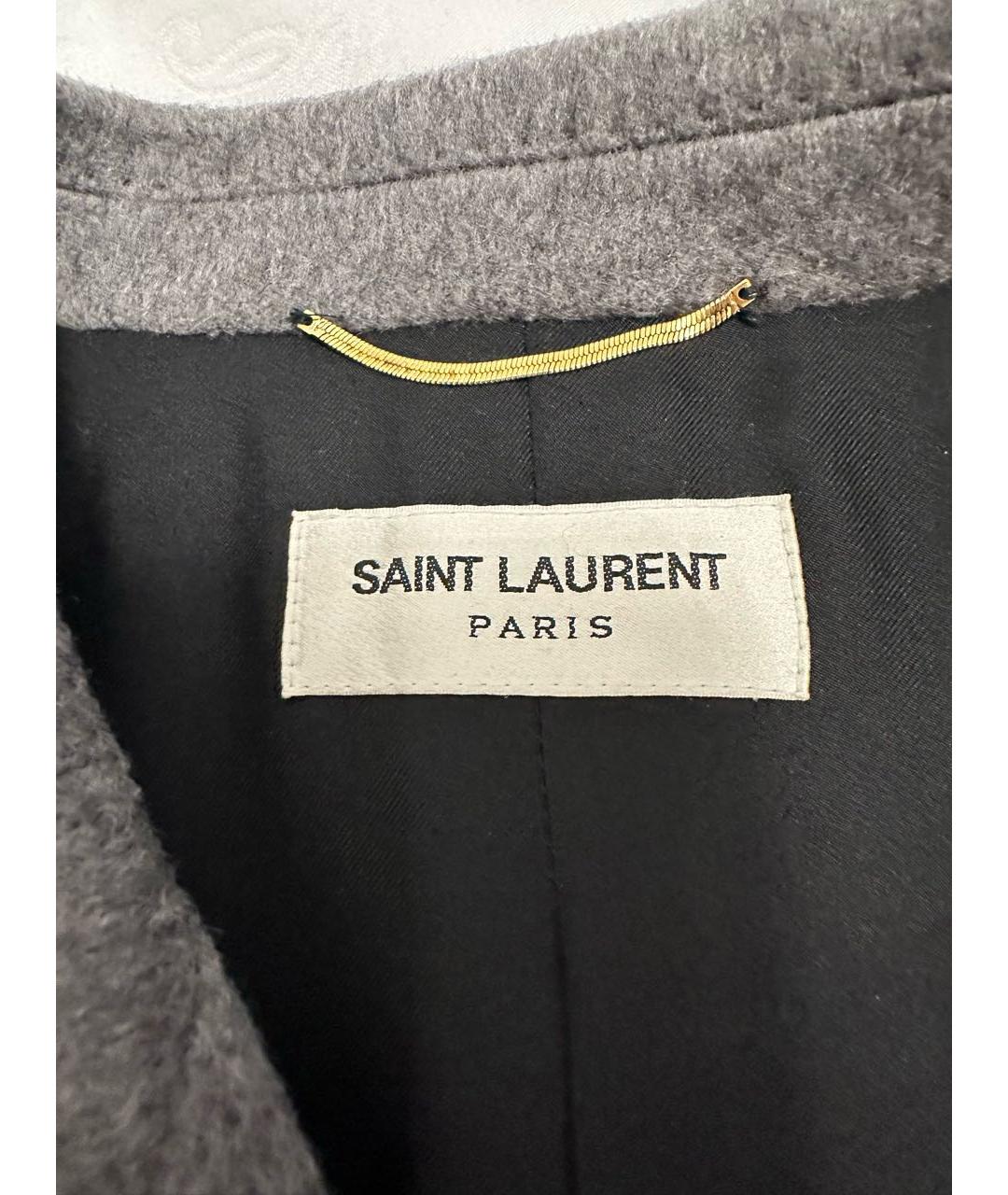 SAINT LAURENT Серый шерстяной жакет/пиджак, фото 5
