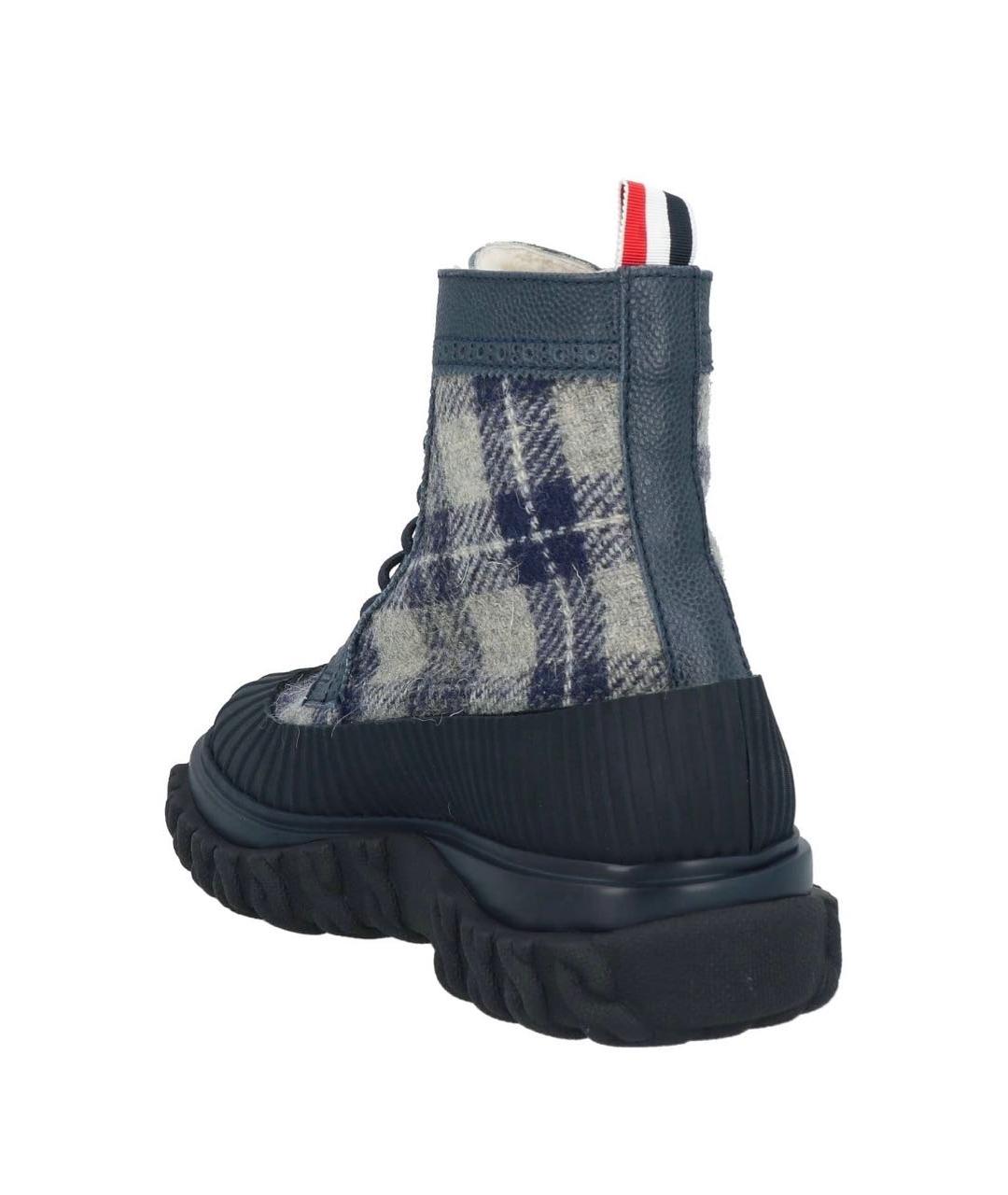 THOM BROWNE Серые текстильные высокие ботинки, фото 3