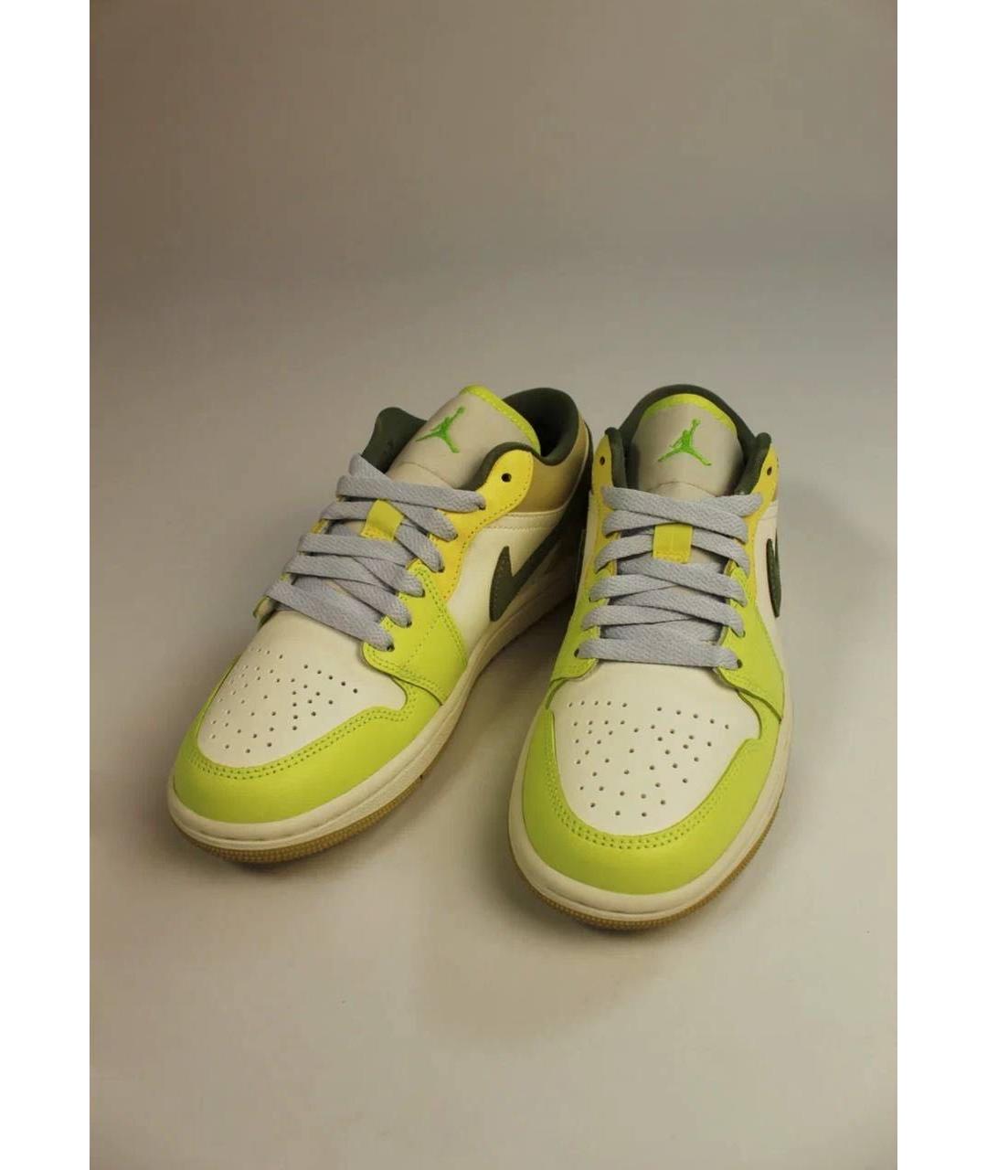 JORDAN Салатовые кожаные кроссовки, фото 3