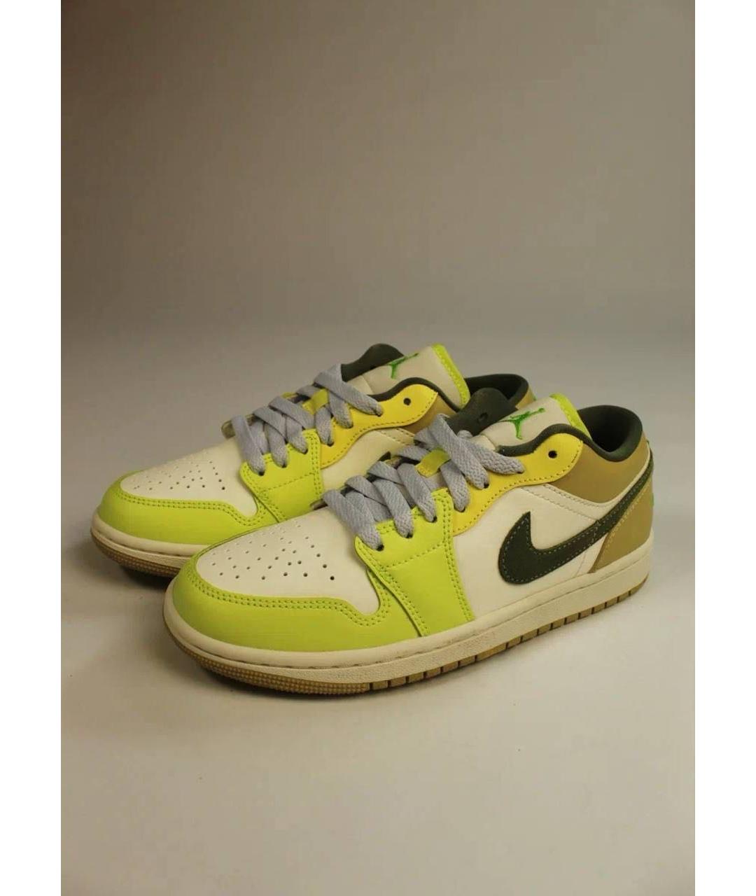JORDAN Салатовые кожаные кроссовки, фото 2