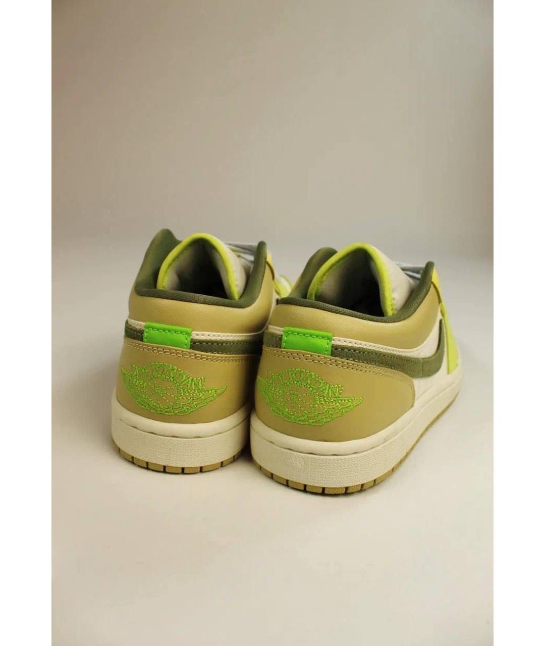 JORDAN Салатовые кожаные кроссовки, фото 4