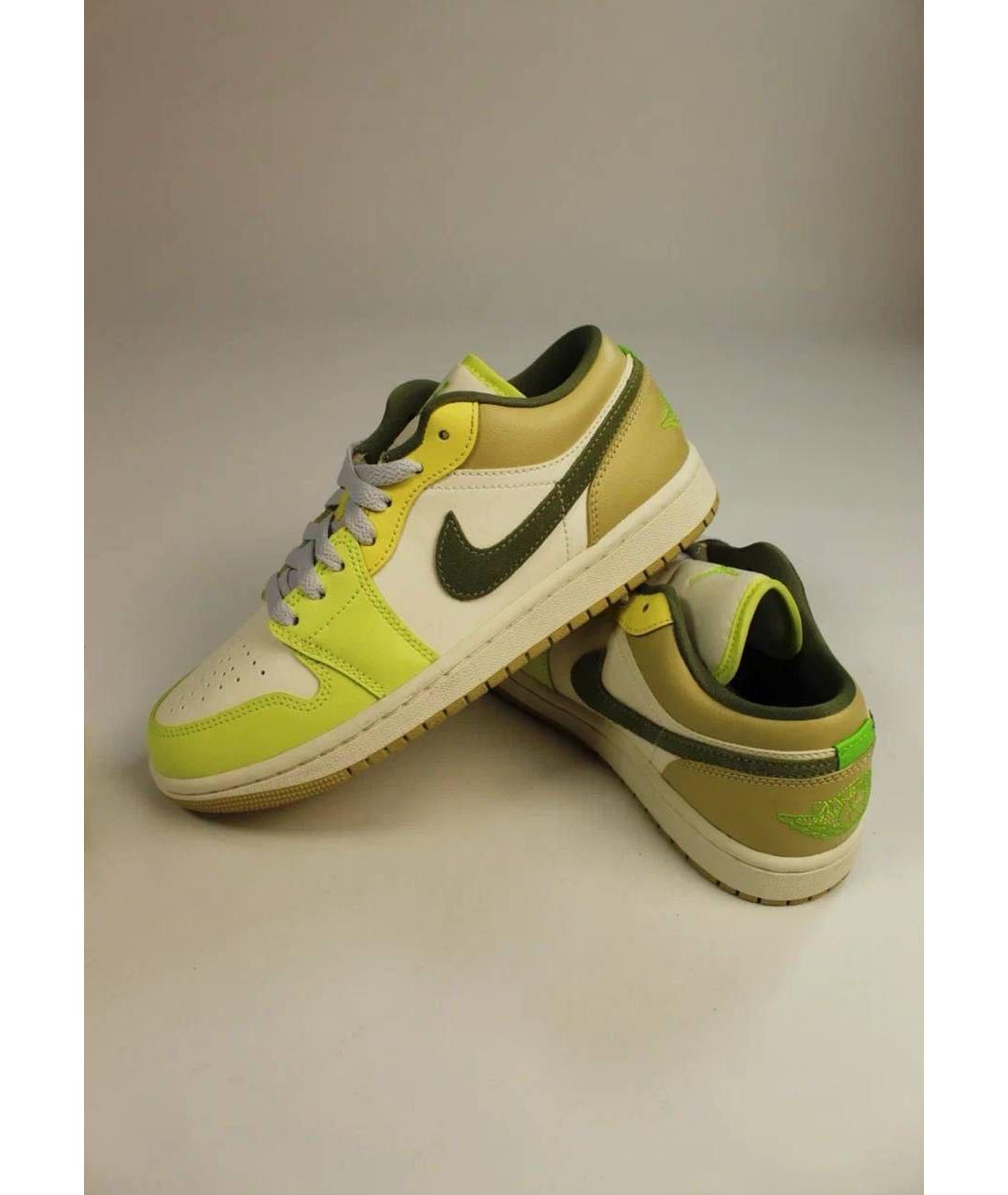 JORDAN Салатовые кожаные кроссовки, фото 5