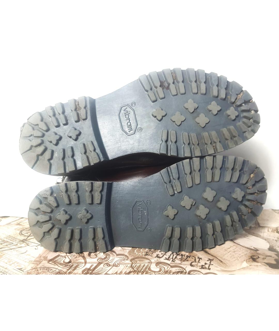 BRUNELLO CUCINELLI Бордовые ботинки из лакированной кожи, фото 5