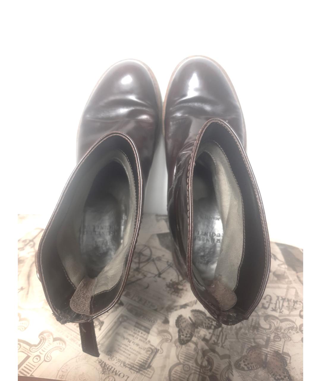 BRUNELLO CUCINELLI Бордовые ботинки из лакированной кожи, фото 3