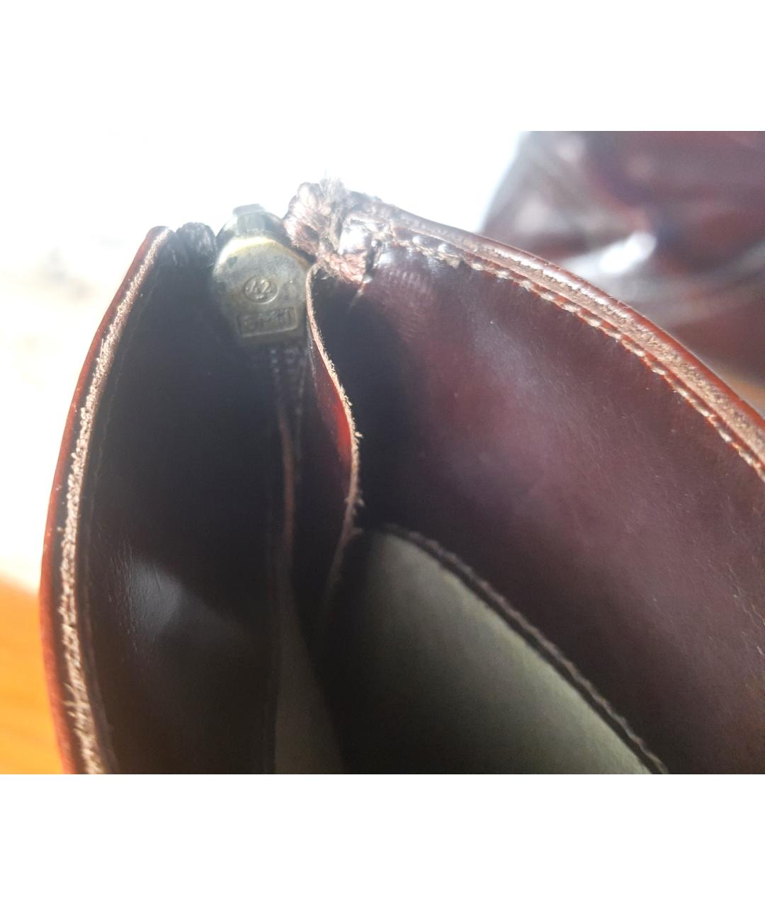 BRUNELLO CUCINELLI Бордовые ботинки из лакированной кожи, фото 7