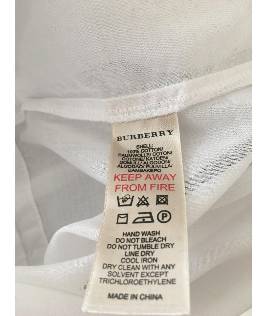 BURBERRY Белая хлопковая туника, фото 6