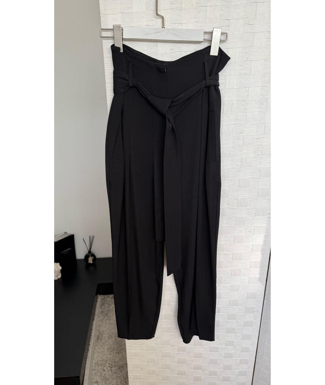 ELISABETTA FRANCHI Черные хлопковые прямые брюки, фото 5