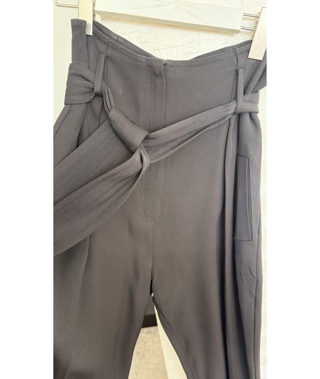 ELISABETTA FRANCHI Черные хлопковые прямые брюки, фото 4