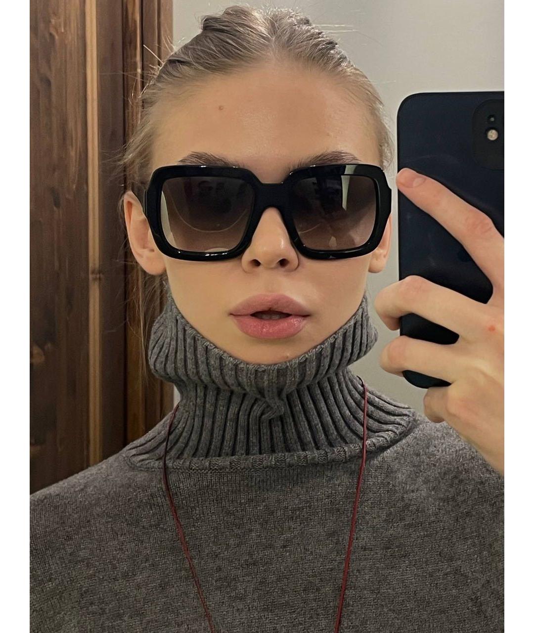 PRADA Черные пластиковые солнцезащитные очки, фото 7