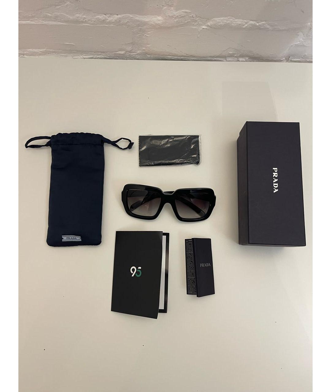 PRADA Черные пластиковые солнцезащитные очки, фото 2