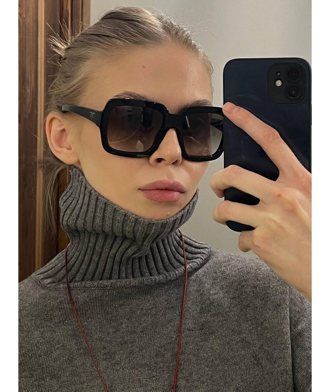 PRADA Черные пластиковые солнцезащитные очки, фото 6