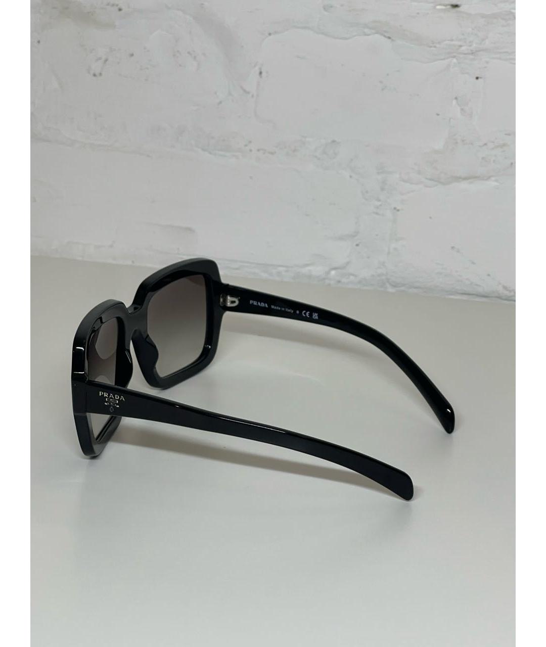 PRADA Черные пластиковые солнцезащитные очки, фото 4