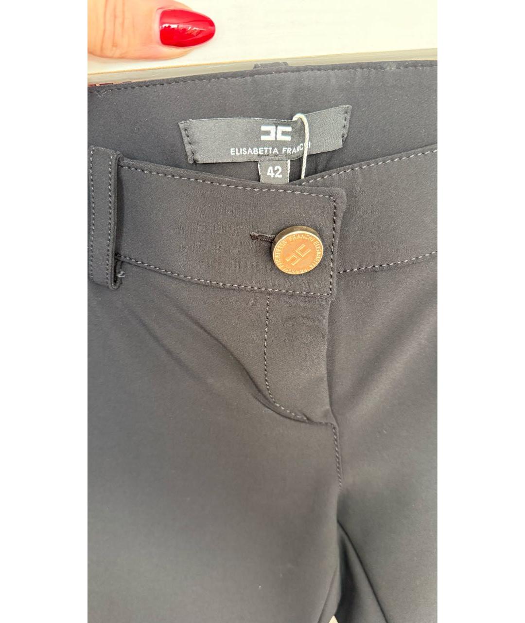 ELISABETTA FRANCHI Черные брюки узкие, фото 4