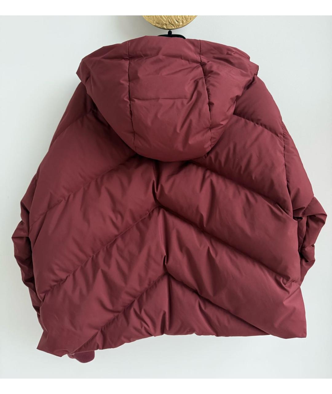 HERMES Бордовый полиэстеровый пуховик, фото 2
