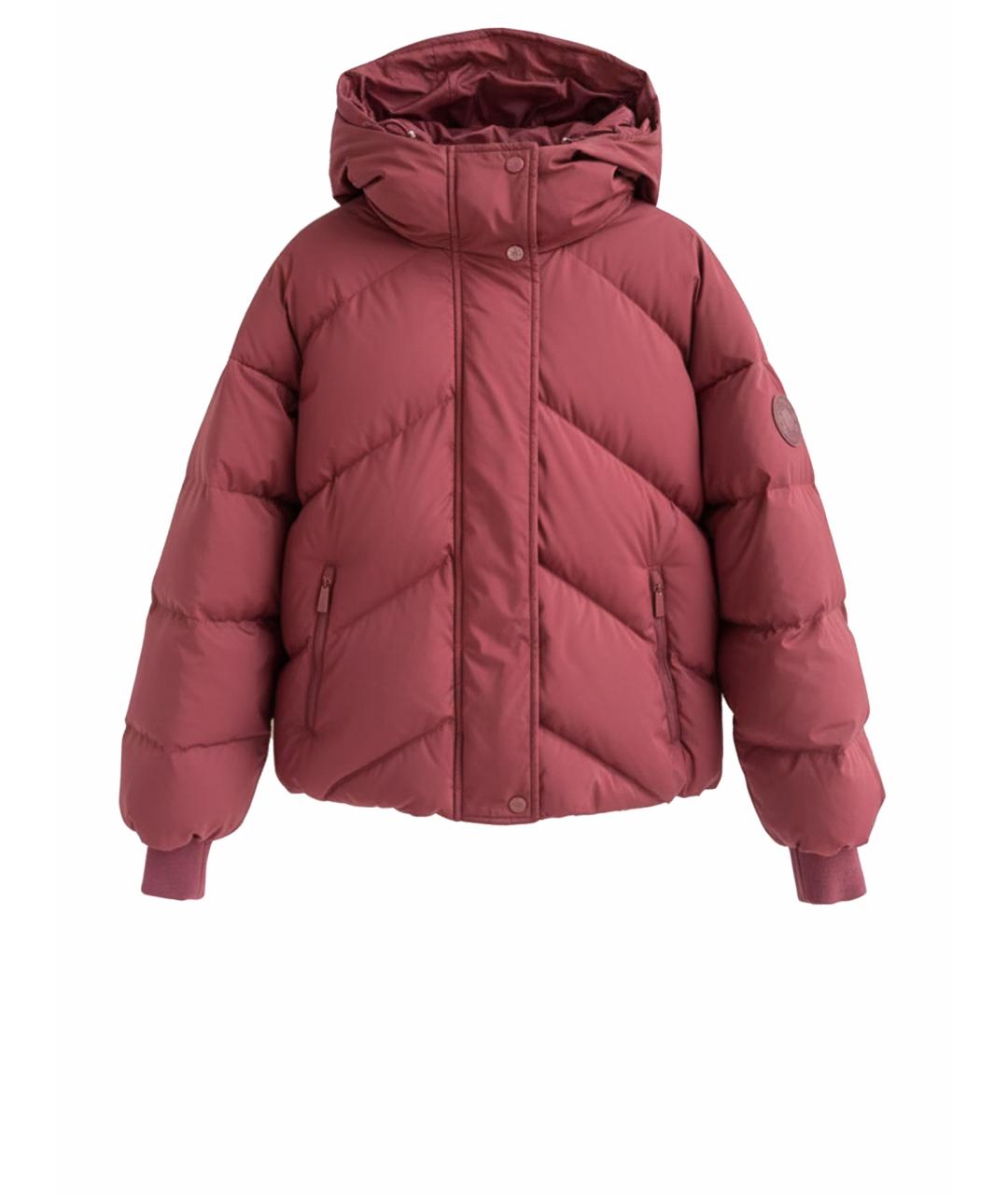 HERMES Бордовый полиэстеровый пуховик, фото 1