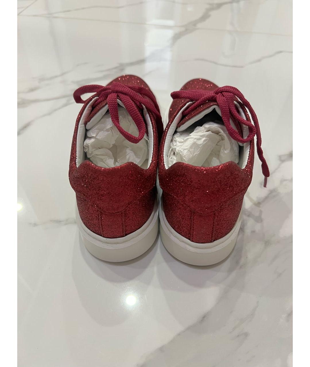 PHILIPP PLEIN Красные кожаные кеды, фото 5