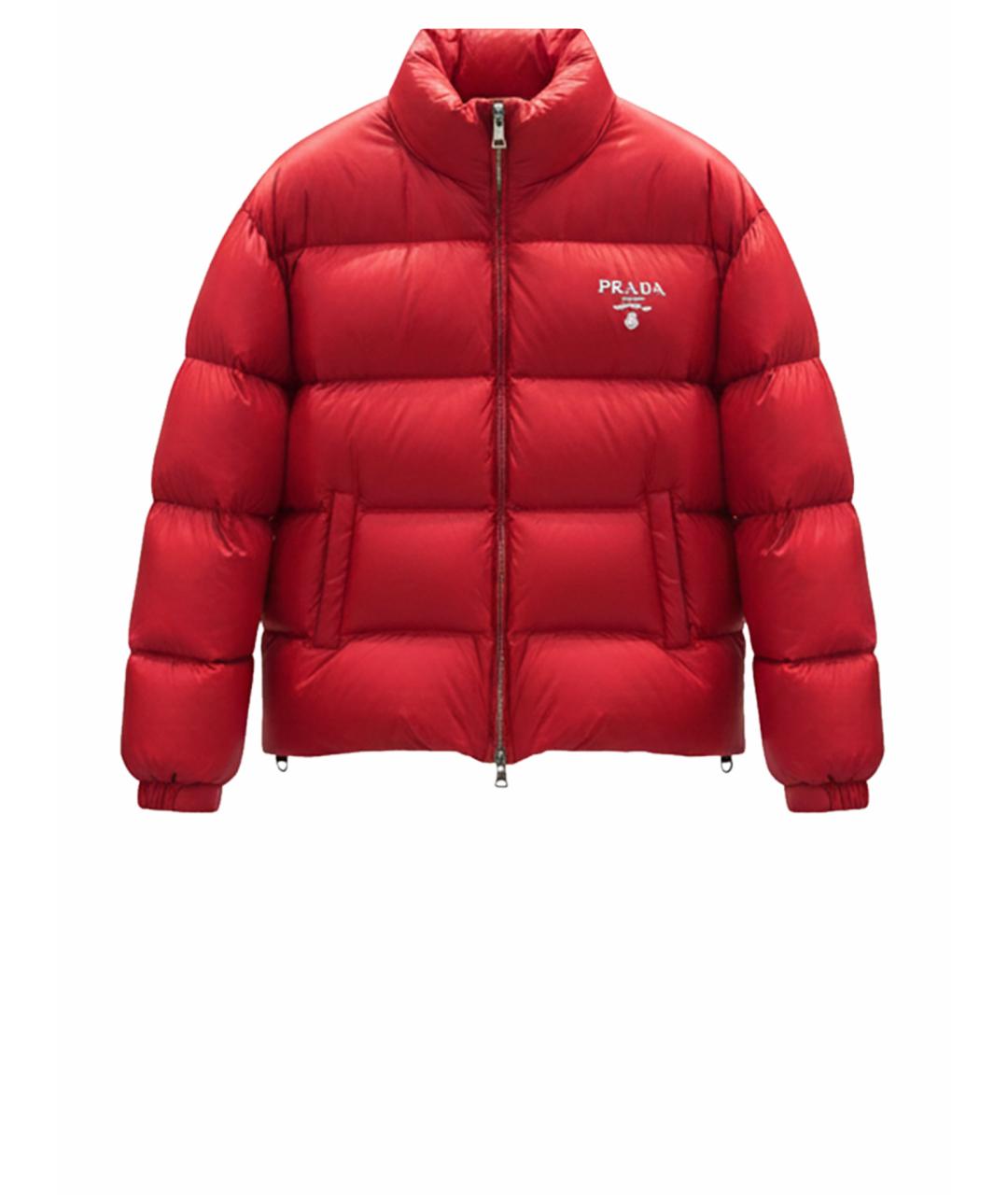 PRADA Красный полиэстеровый пуховик, фото 1