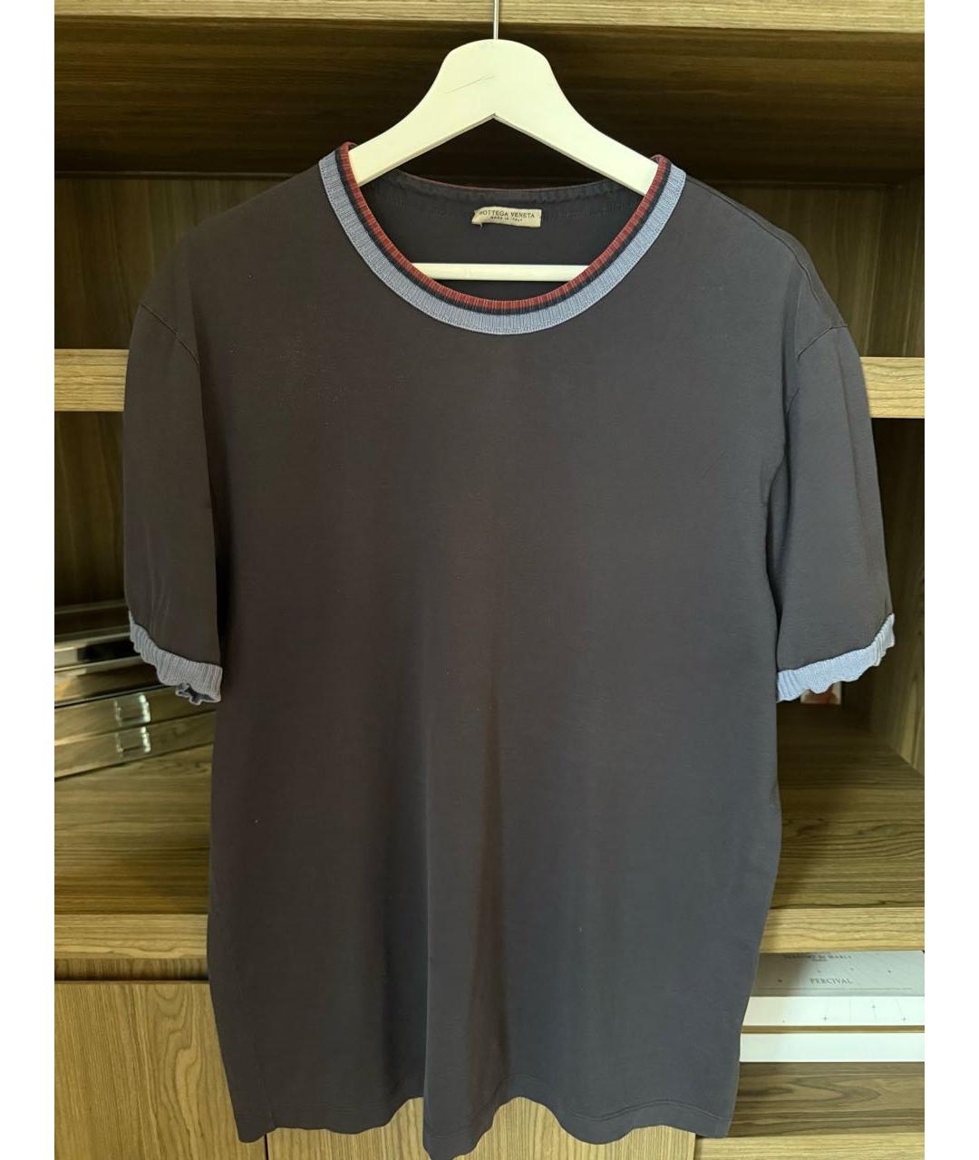 BOTTEGA VENETA Антрацитовая хлопковая футболка, фото 5