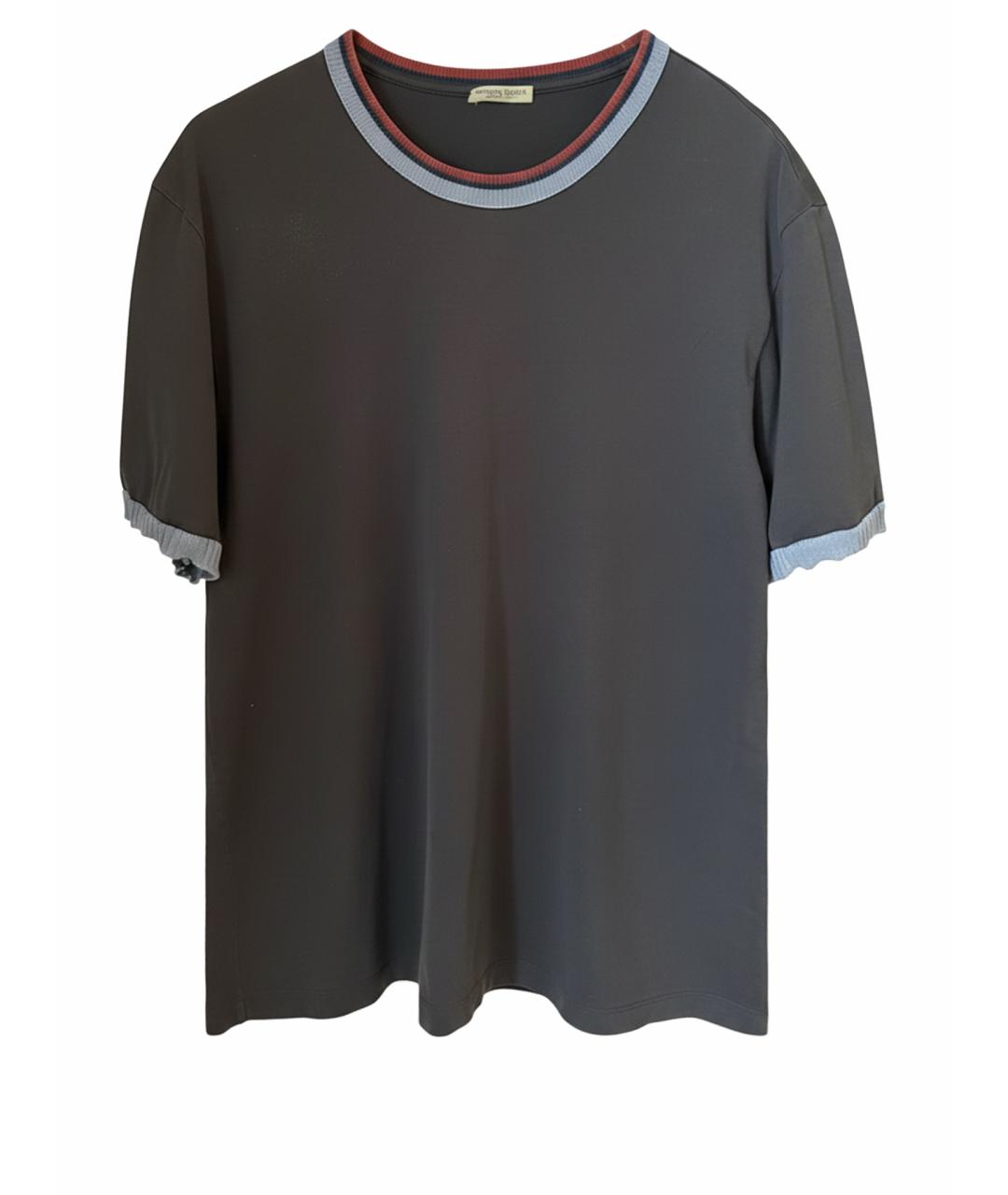 BOTTEGA VENETA Антрацитовая хлопковая футболка, фото 1