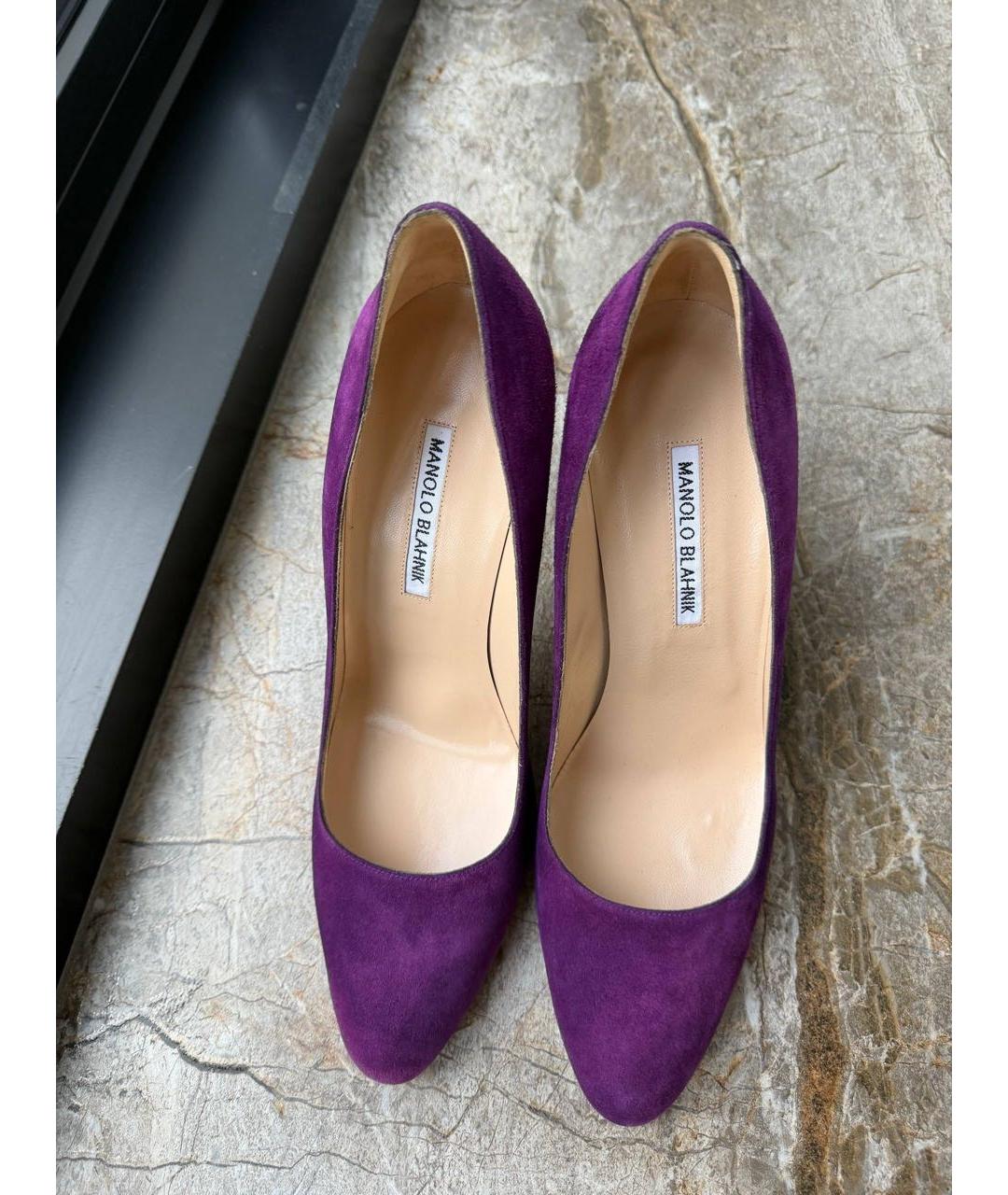 MANOLO BLAHNIK Фиолетовые замшевые туфли, фото 3