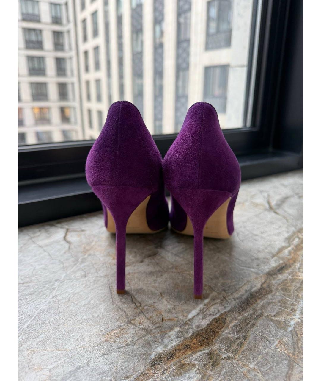 MANOLO BLAHNIK Фиолетовые замшевые туфли, фото 4