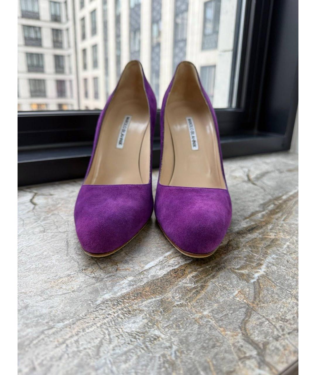 MANOLO BLAHNIK Фиолетовые замшевые туфли, фото 2