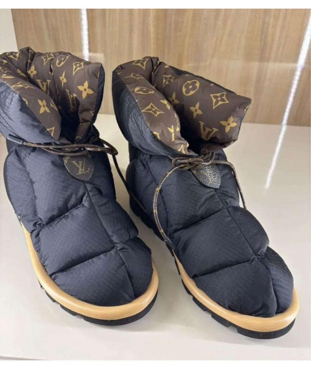 LOUIS VUITTON Черные текстильные полусапоги, фото 2