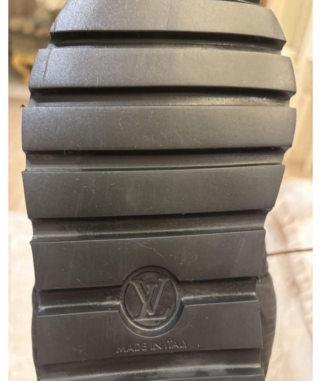 LOUIS VUITTON Черные текстильные полусапоги, фото 5