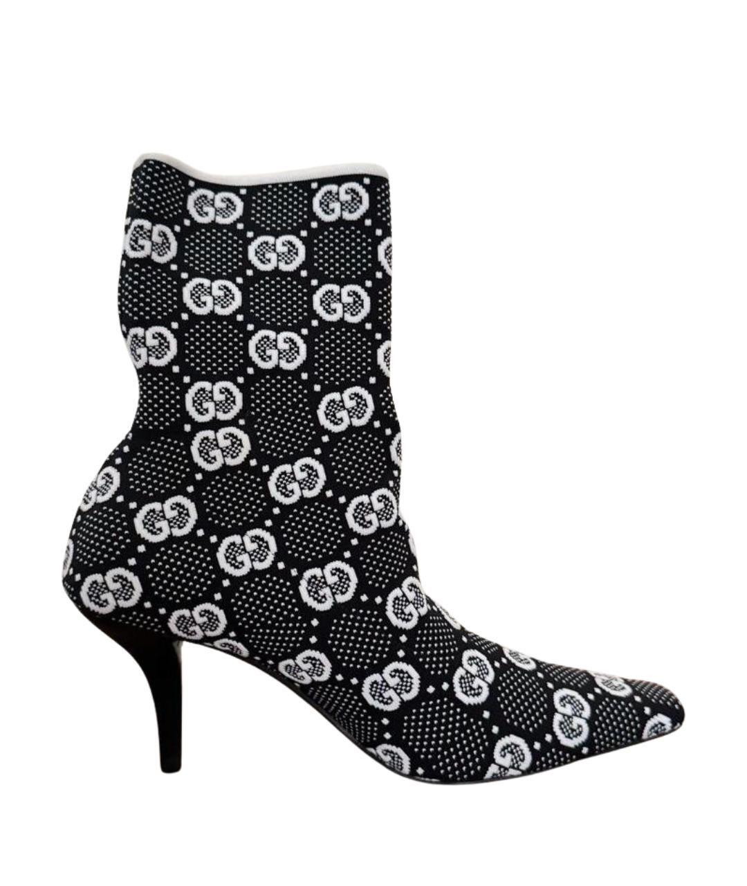 GUCCI Черные текстильные ботильоны, фото 1