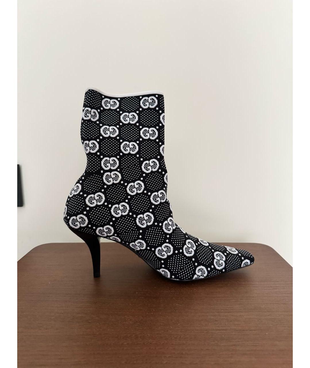GUCCI Черные текстильные ботильоны, фото 4