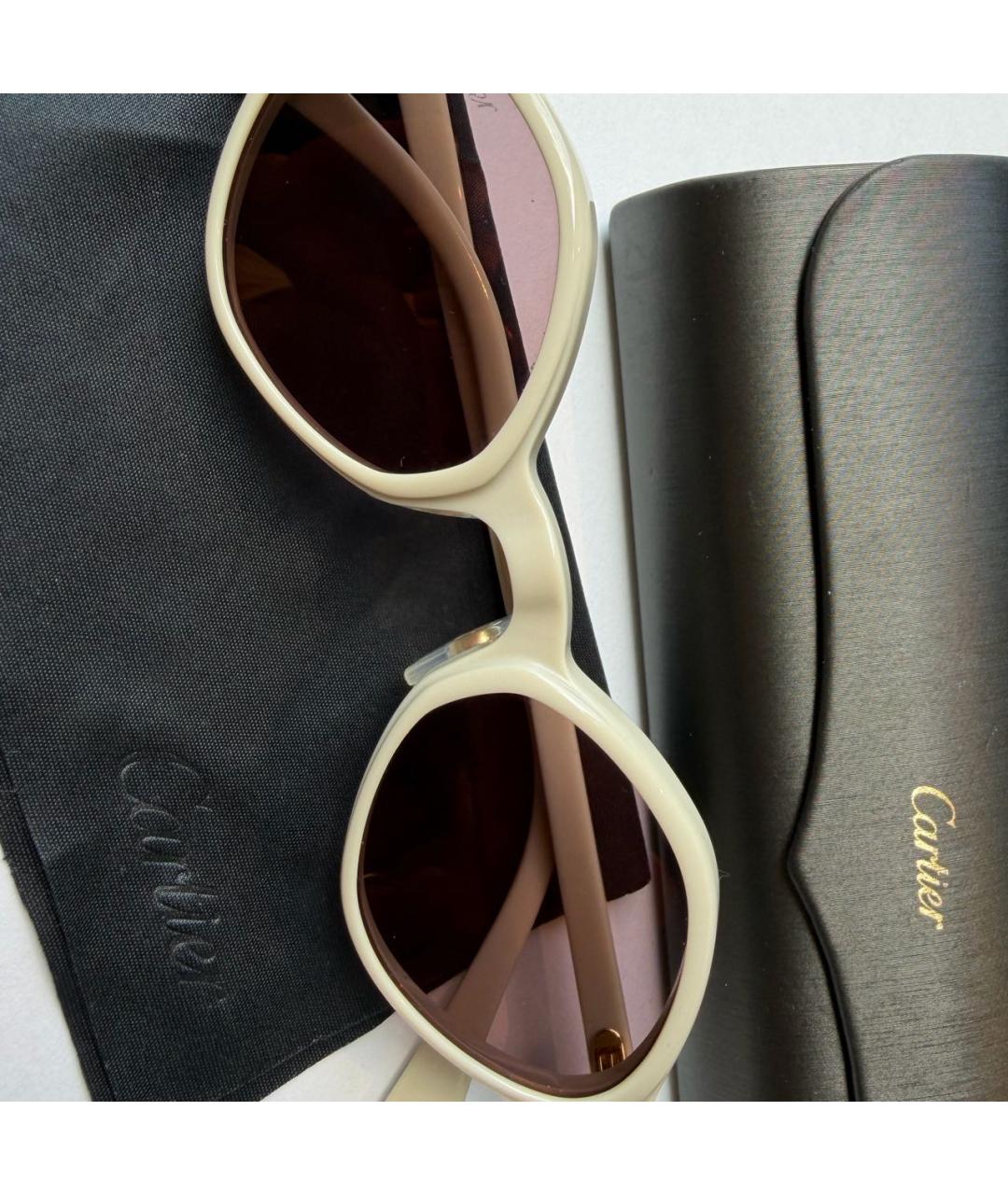 CARTIER Белые пластиковые солнцезащитные очки, фото 2