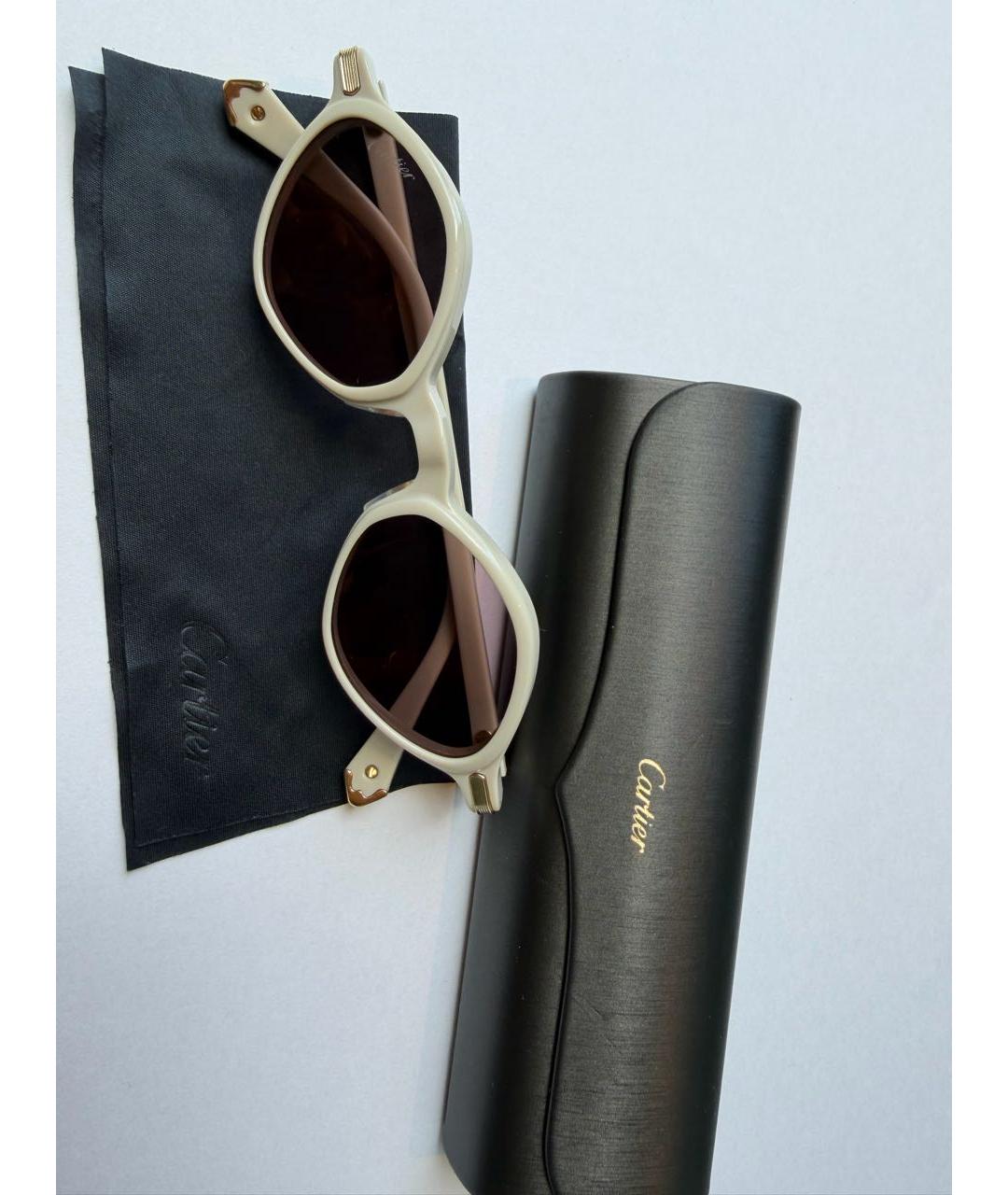CARTIER Белые пластиковые солнцезащитные очки, фото 7