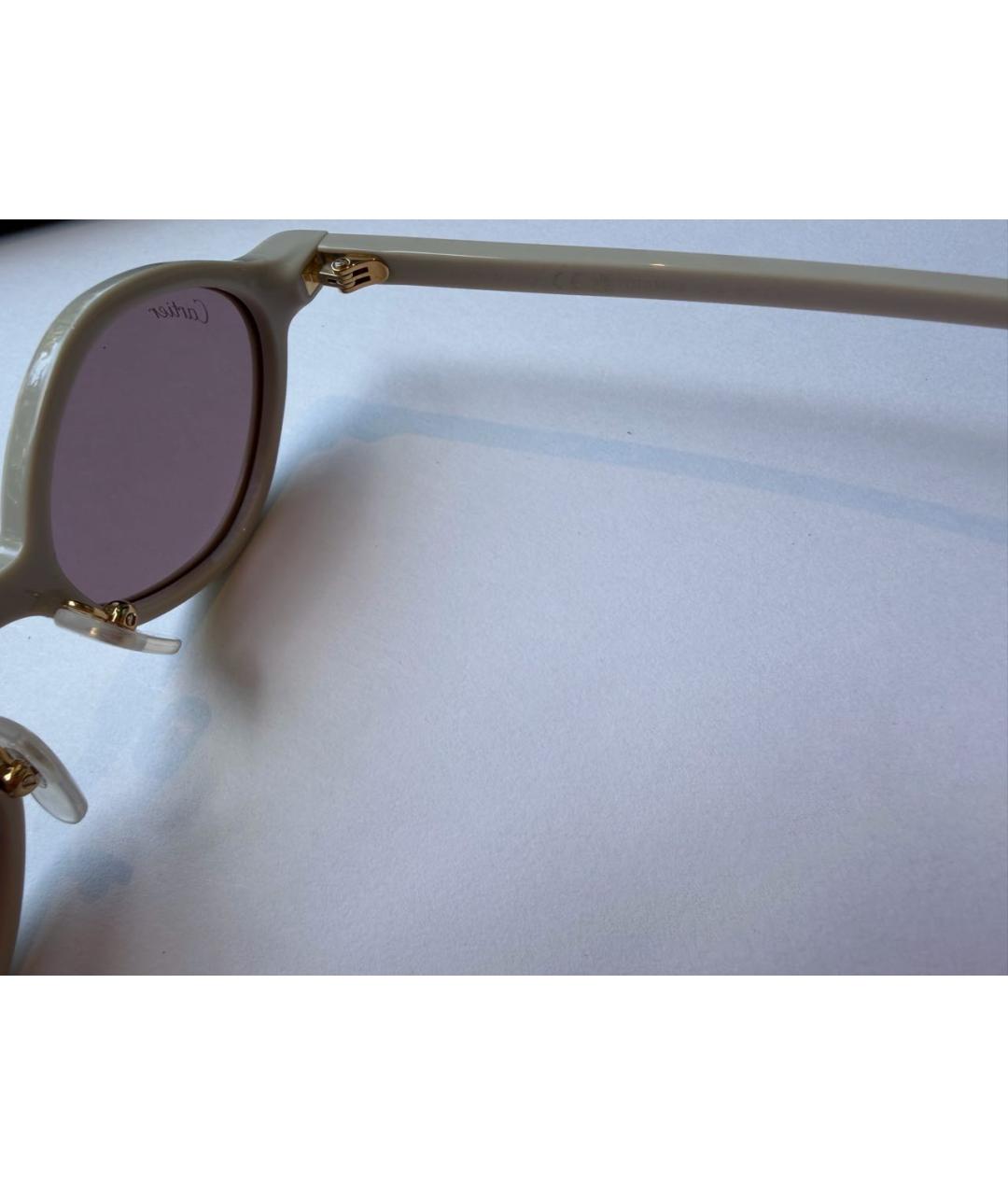 CARTIER Белые пластиковые солнцезащитные очки, фото 5