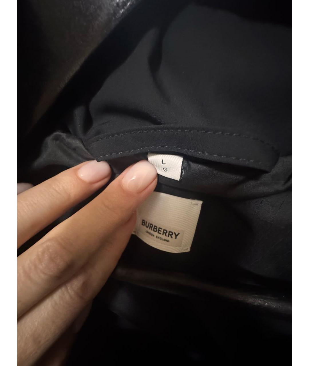 BURBERRY Черная полиамидовая куртка, фото 4