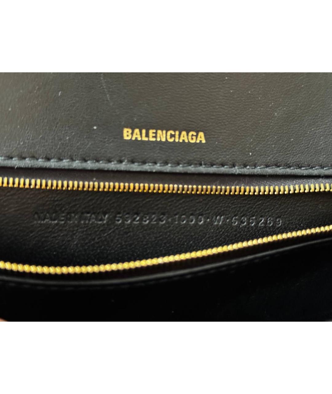 BALENCIAGA Черная кожаная сумка через плечо, фото 6