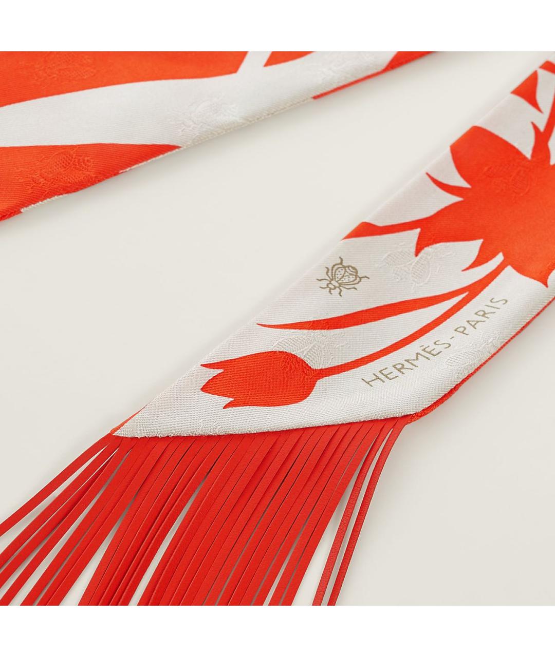 HERMES Оранжевый шелковый платок, фото 4