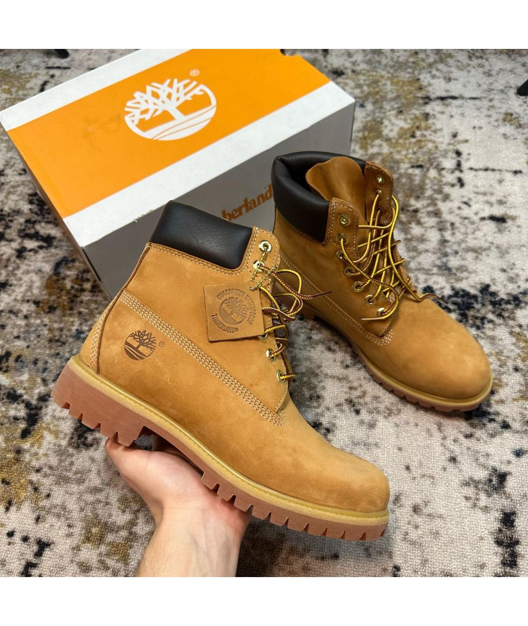 TIMBERLAND Горчичные нубуковые высокие ботинки, фото 9