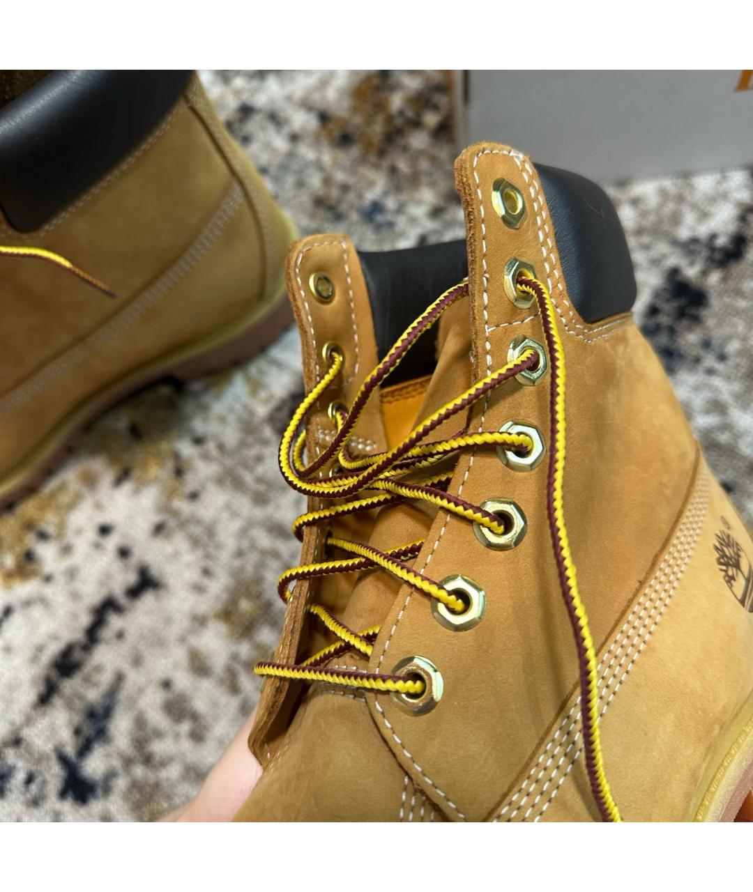 TIMBERLAND Горчичные нубуковые высокие ботинки, фото 3