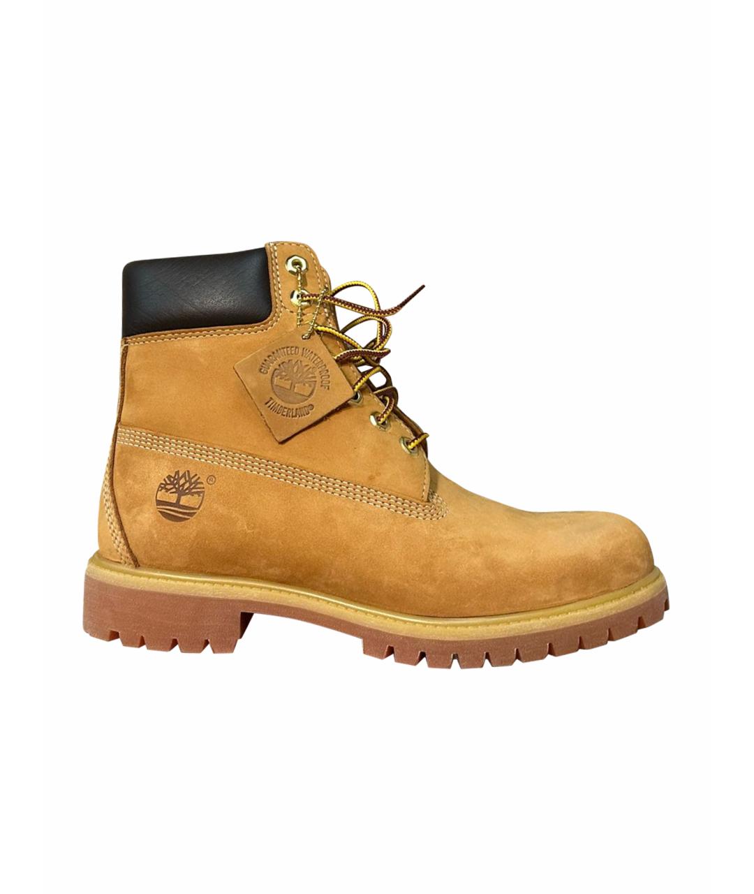 TIMBERLAND Горчичные нубуковые высокие ботинки, фото 1