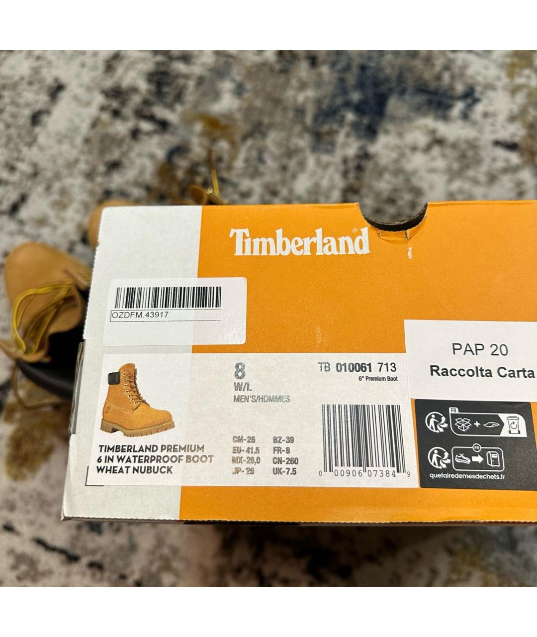 TIMBERLAND Горчичные нубуковые высокие ботинки, фото 7