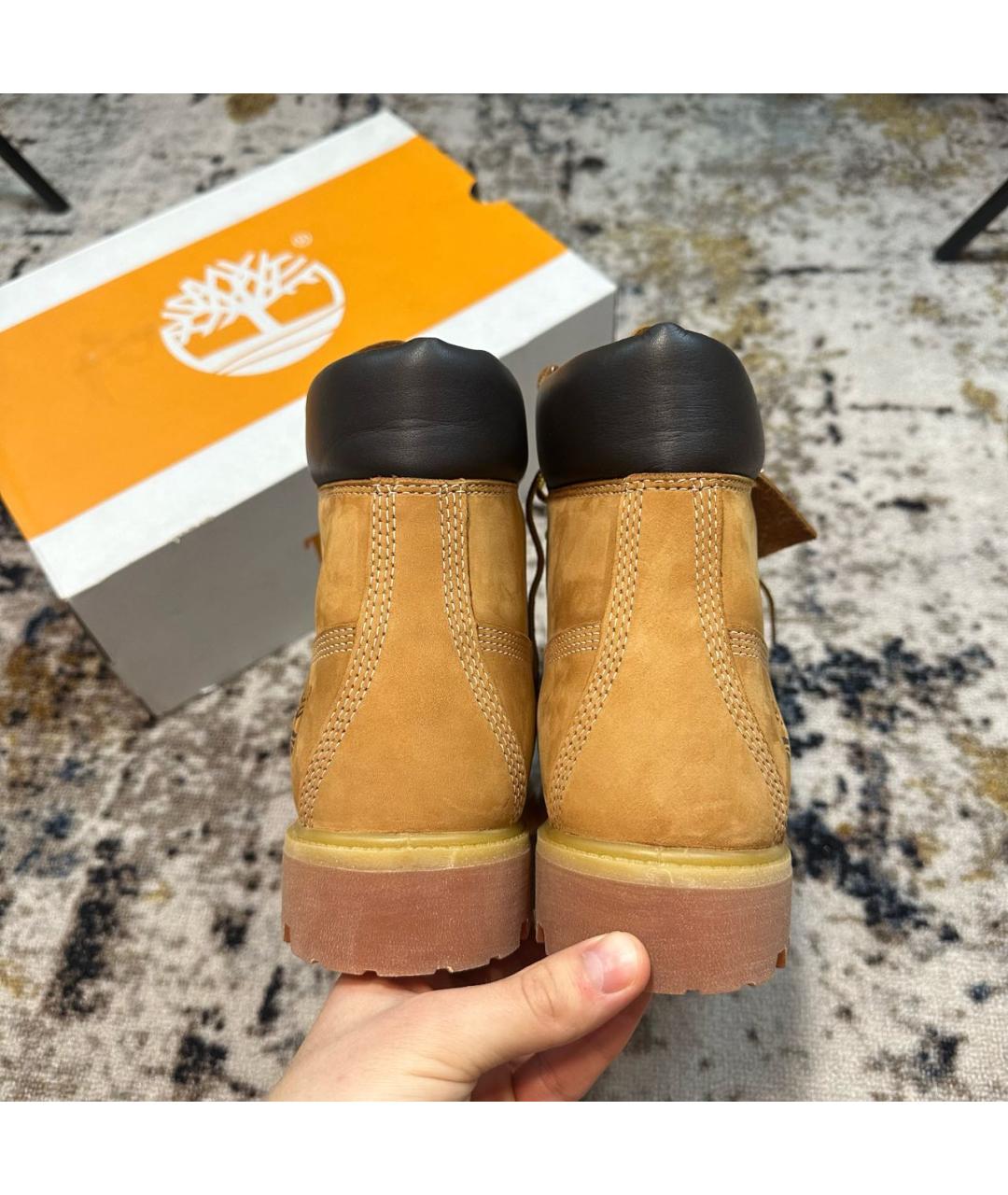 TIMBERLAND Горчичные нубуковые высокие ботинки, фото 4