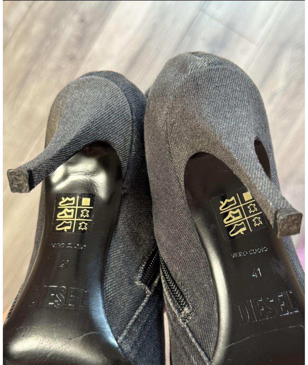 DIESEL Черные текстильные ботфорты, фото 6