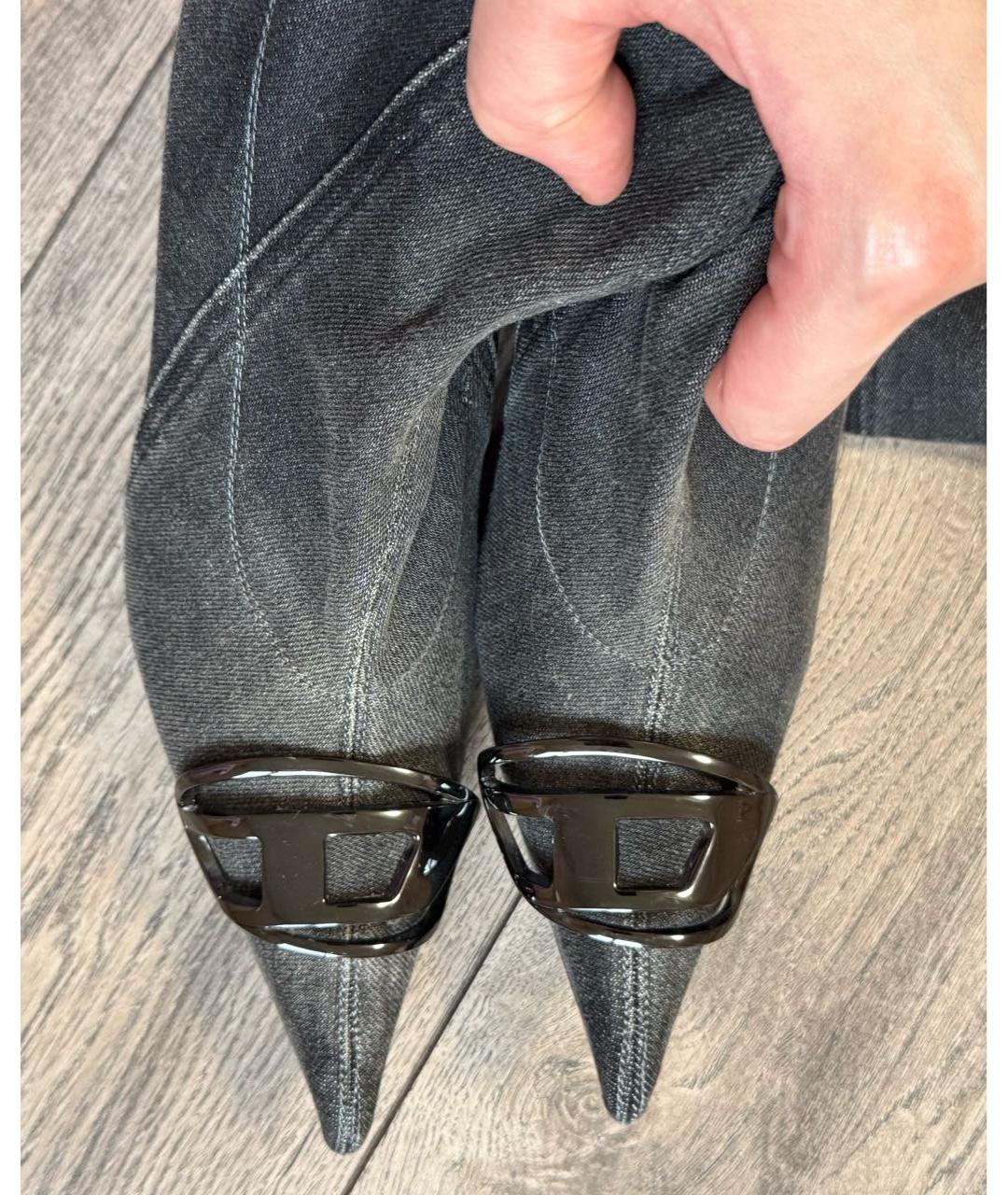 DIESEL Черные текстильные ботфорты, фото 3