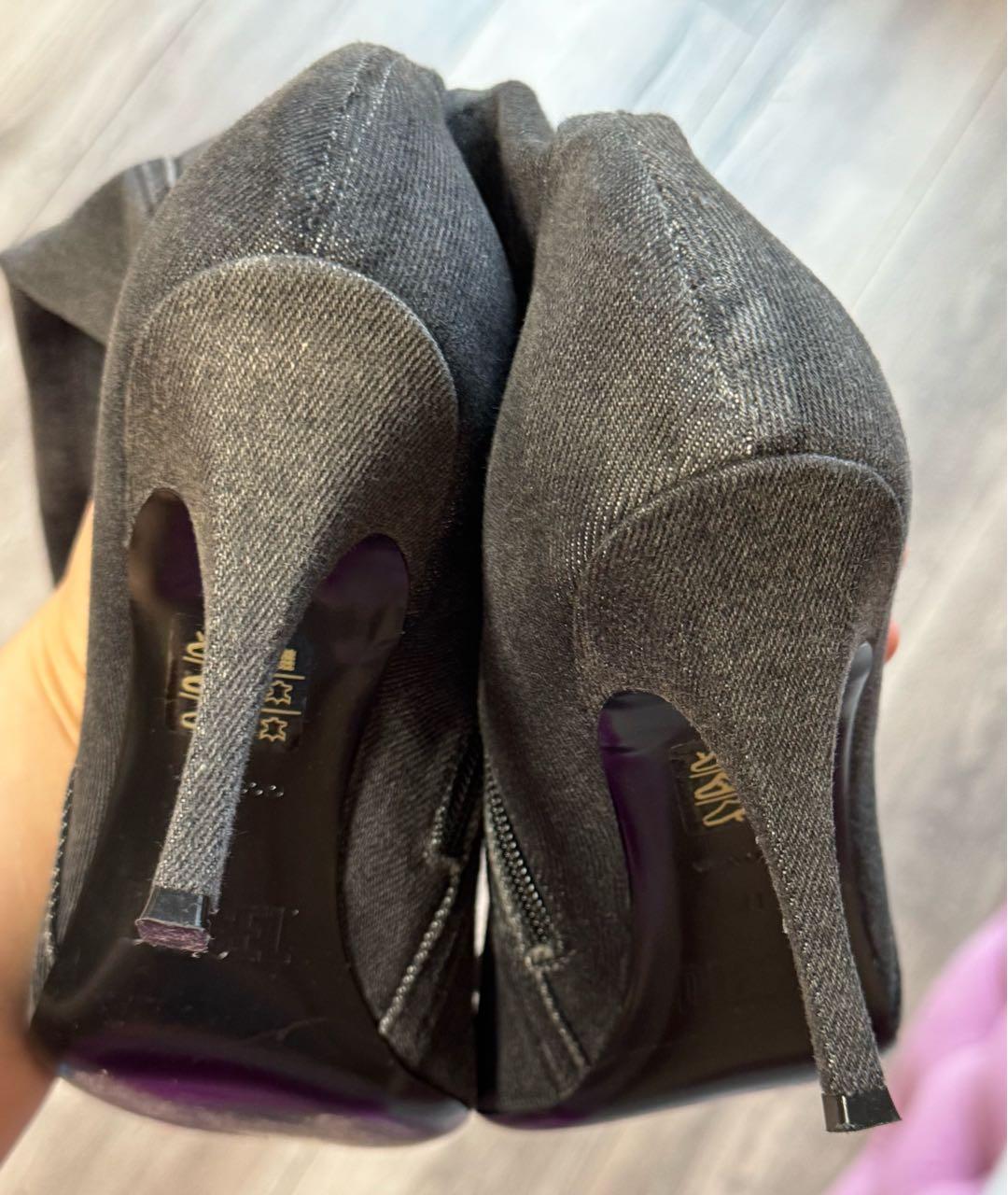 DIESEL Черные текстильные ботфорты, фото 5