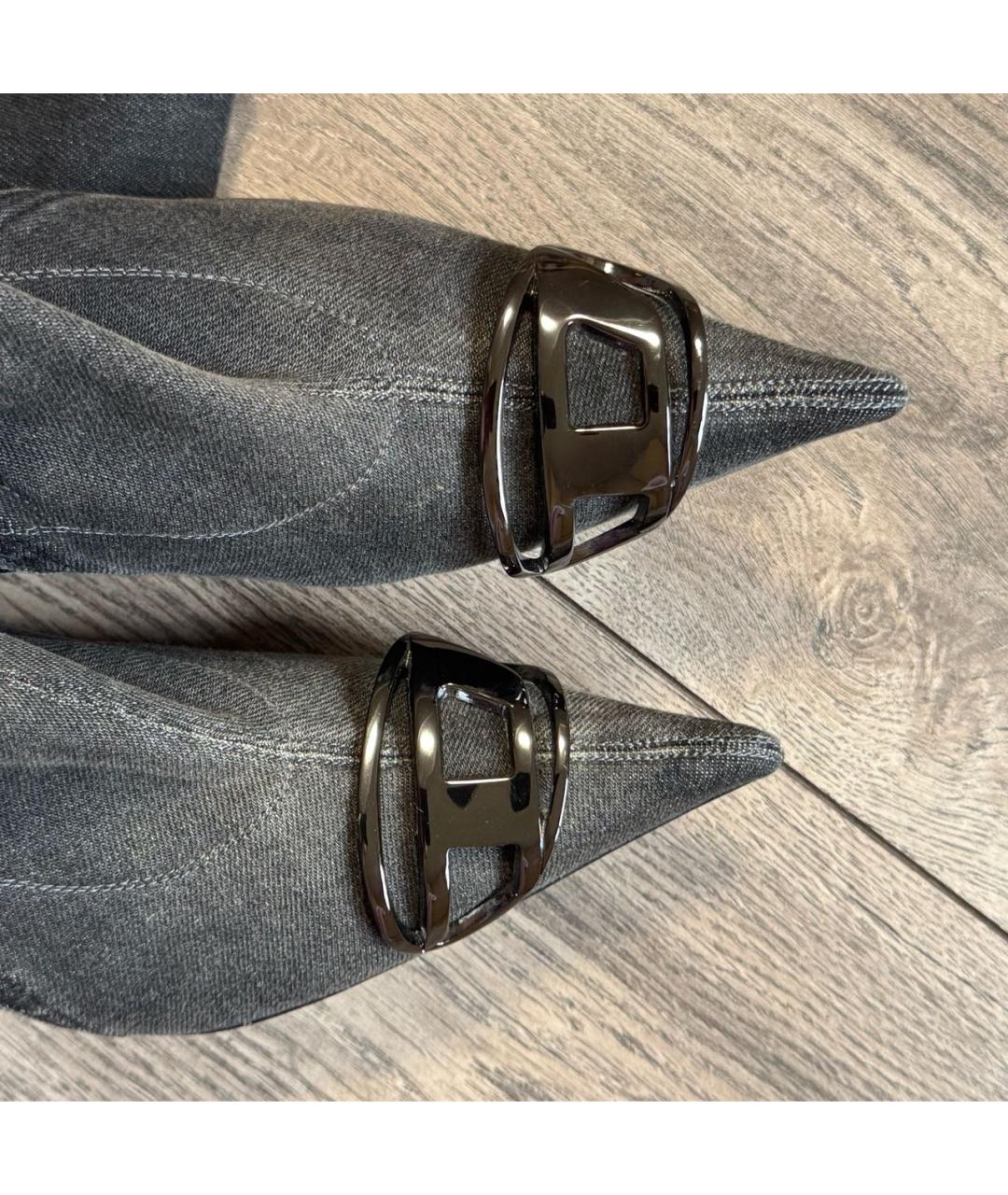 DIESEL Черные текстильные ботфорты, фото 4