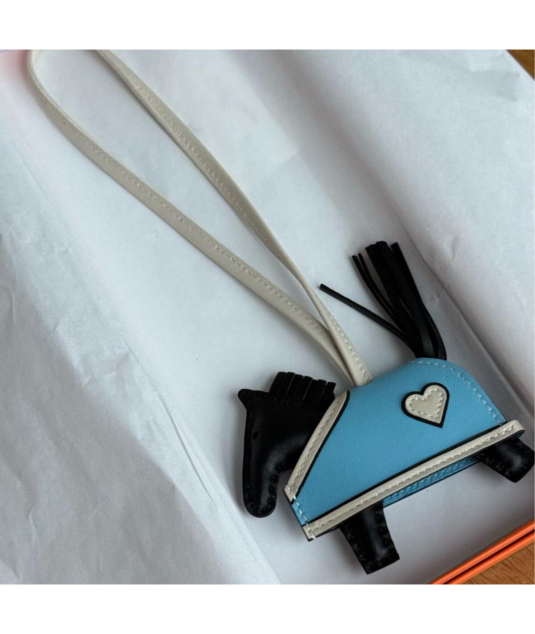 HERMES Бирюзовый брелок, фото 2